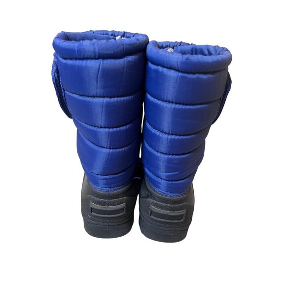 Kids Insulated Lined Winter Snow Boots Size 2 Blue Waterproof Cold Weather Shoes - Picture 4 of 7